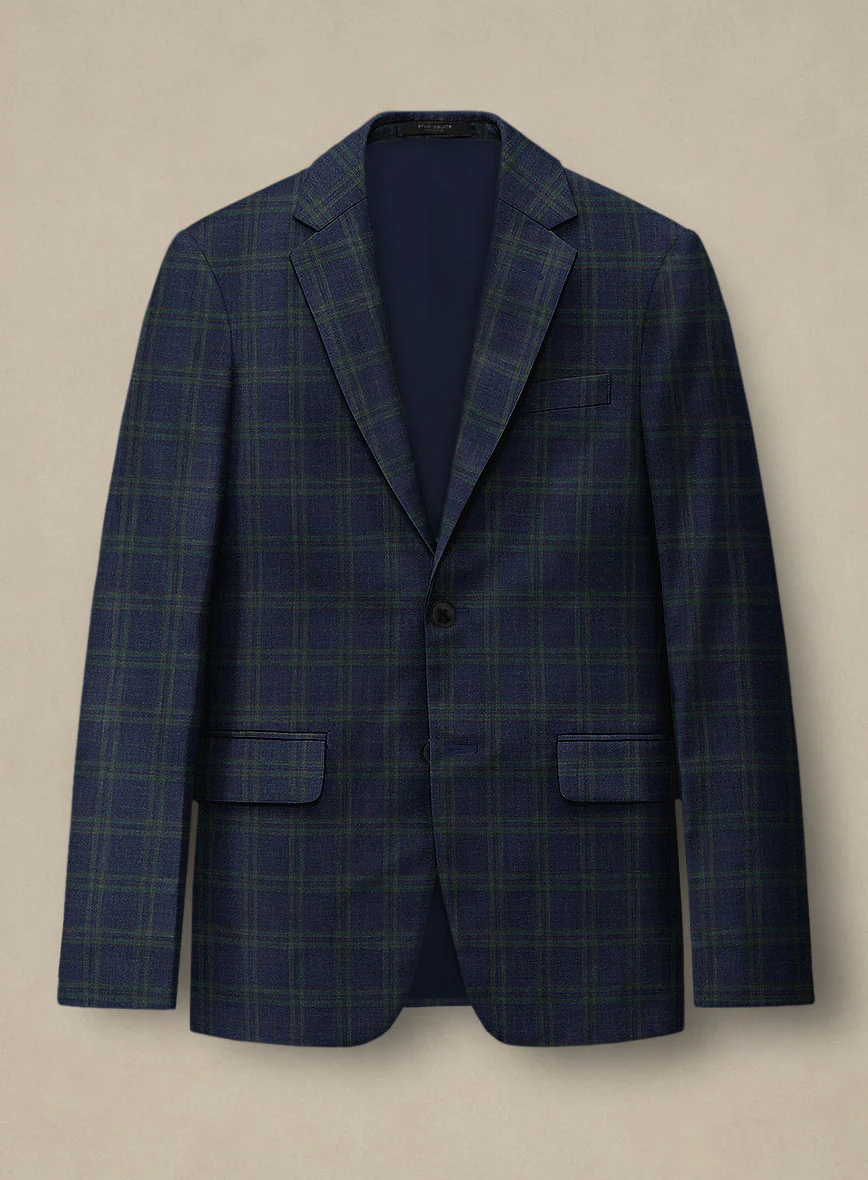 Italian Murano Loni Blue Wool Linen Silk Suit - Image 4