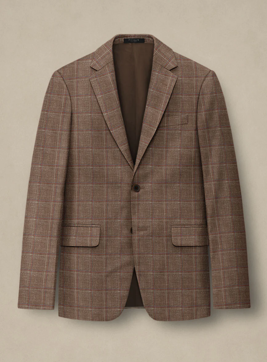 Italian Murano Manole Brown Wool Linen Silk Suit - Image 4