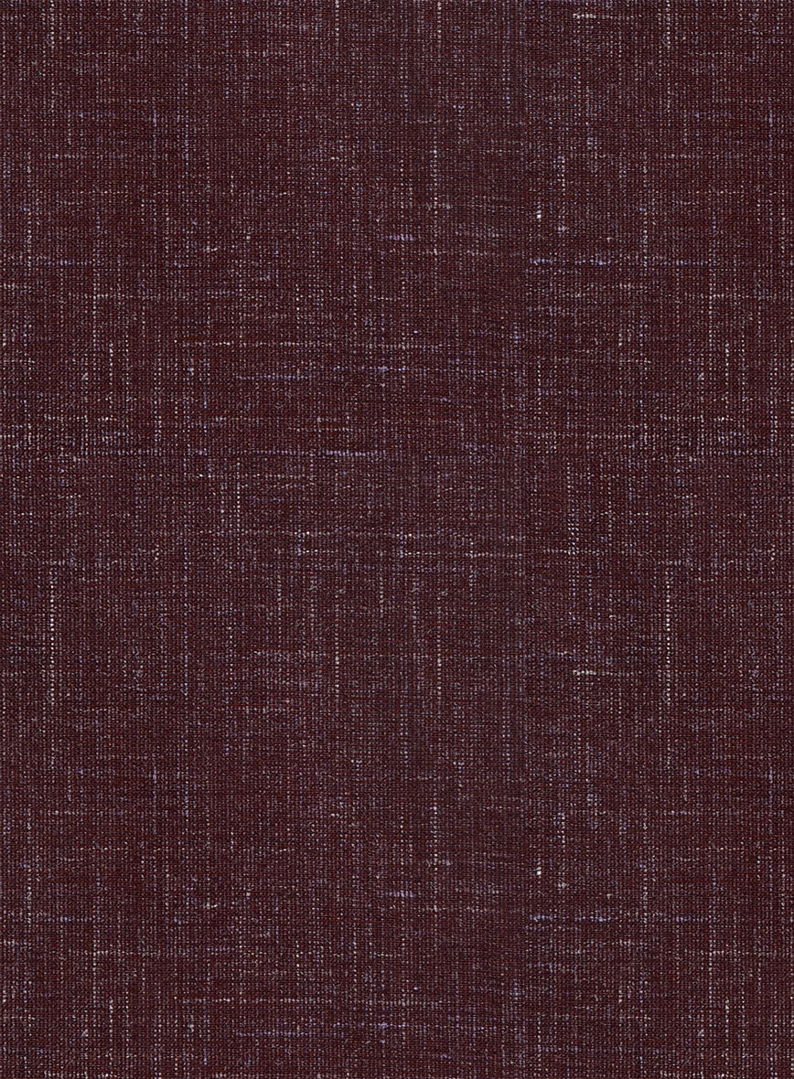 Italian Murano Maroon Wool Linen Pants - Image 3