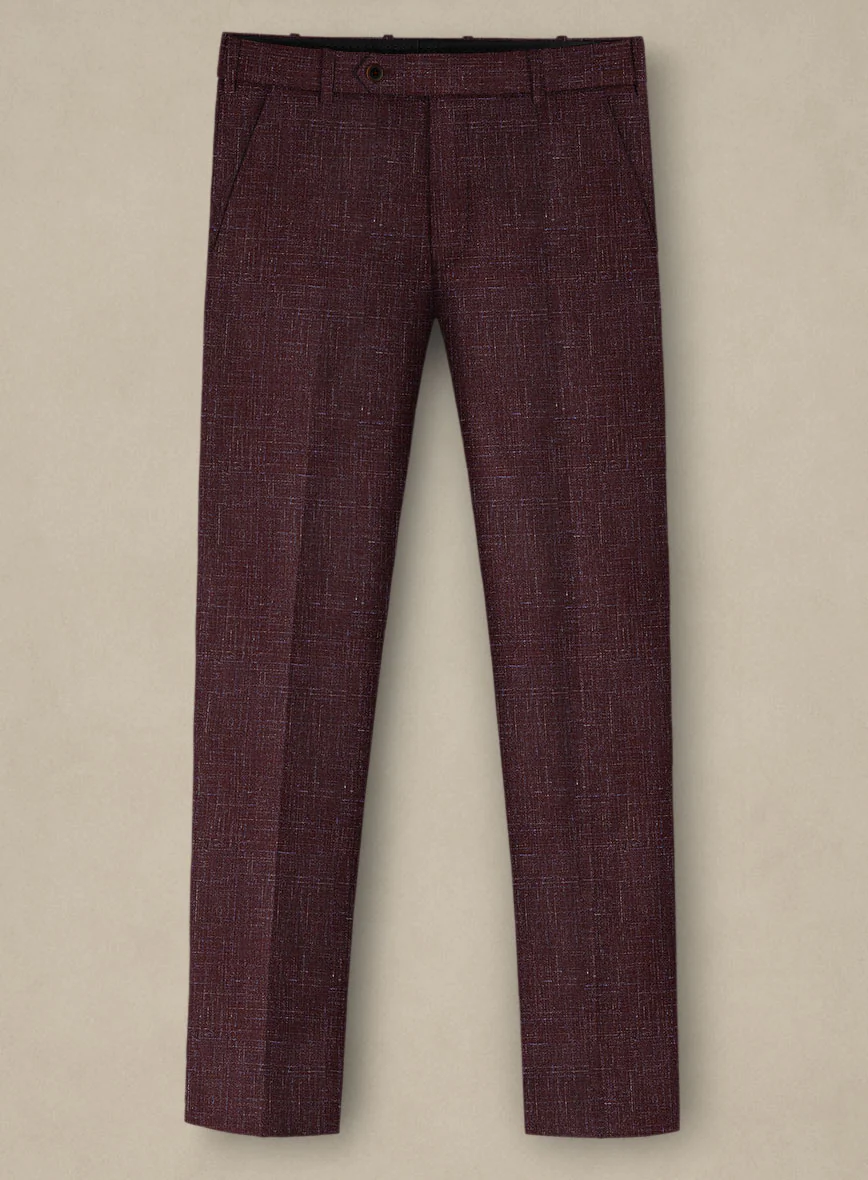 Italian Murano Maroon Wool Linen Suit - Image 5