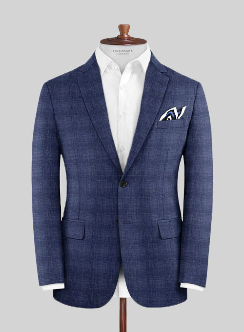 Italian Murano Mircos Blue Wool Linen Suit - Image 2