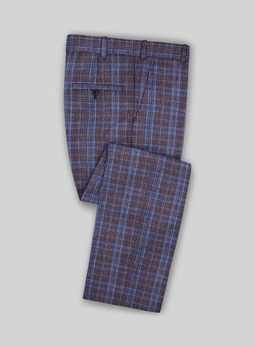 Italian Murano Moque Checks Wool Linen Suit - Image 3