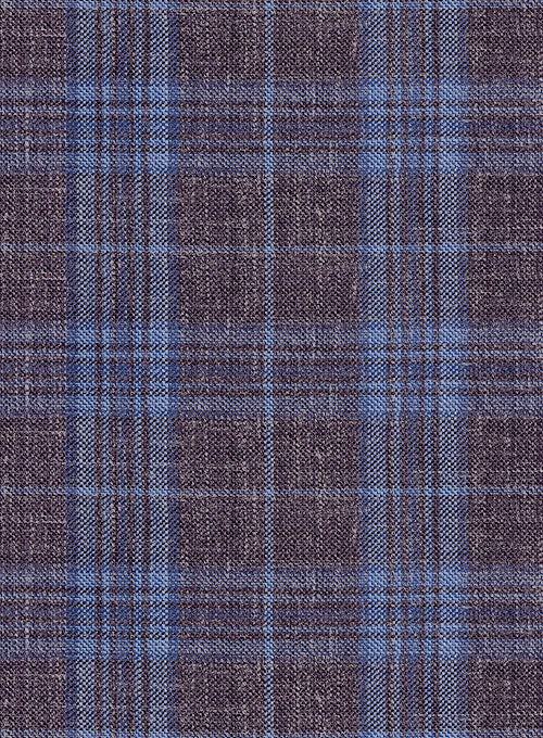 Italian Murano Moque Checks Wool Linen Suit - Image 4