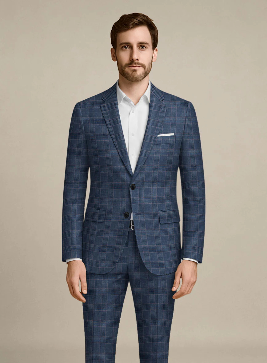 Italian Murano Najela Blue Wool Linen Silk Jacket - Image 2