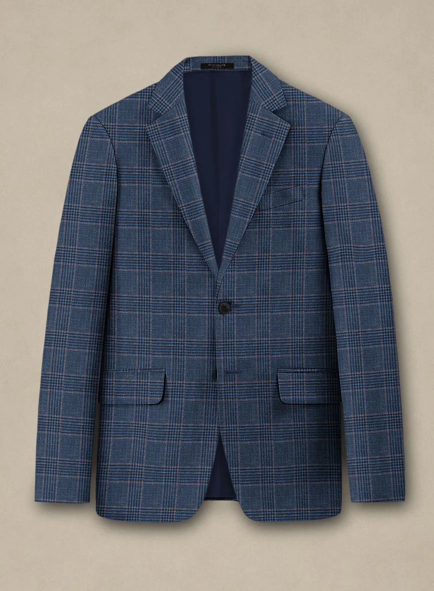 Italian Murano Najela Blue Wool Linen Silk Suit - Image 4