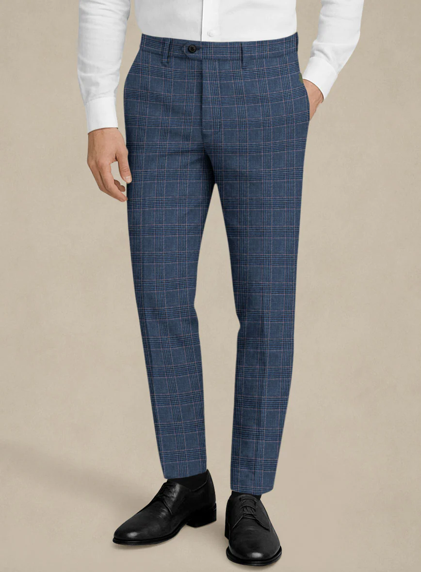 Italian Murano Najela Blue Wool Linen Silk Suit - Image 6