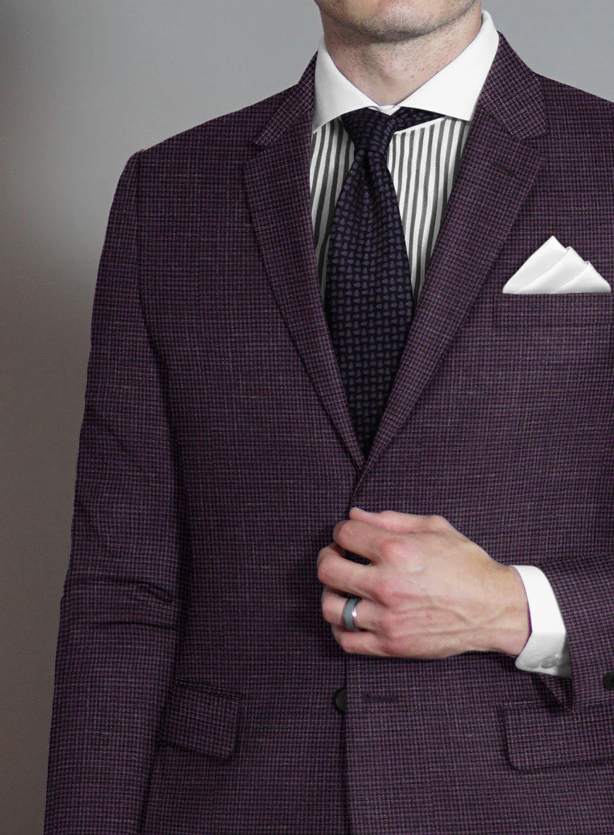 Italian Murano Nozo Purple Wool Linen Silk Jacket - Image 2