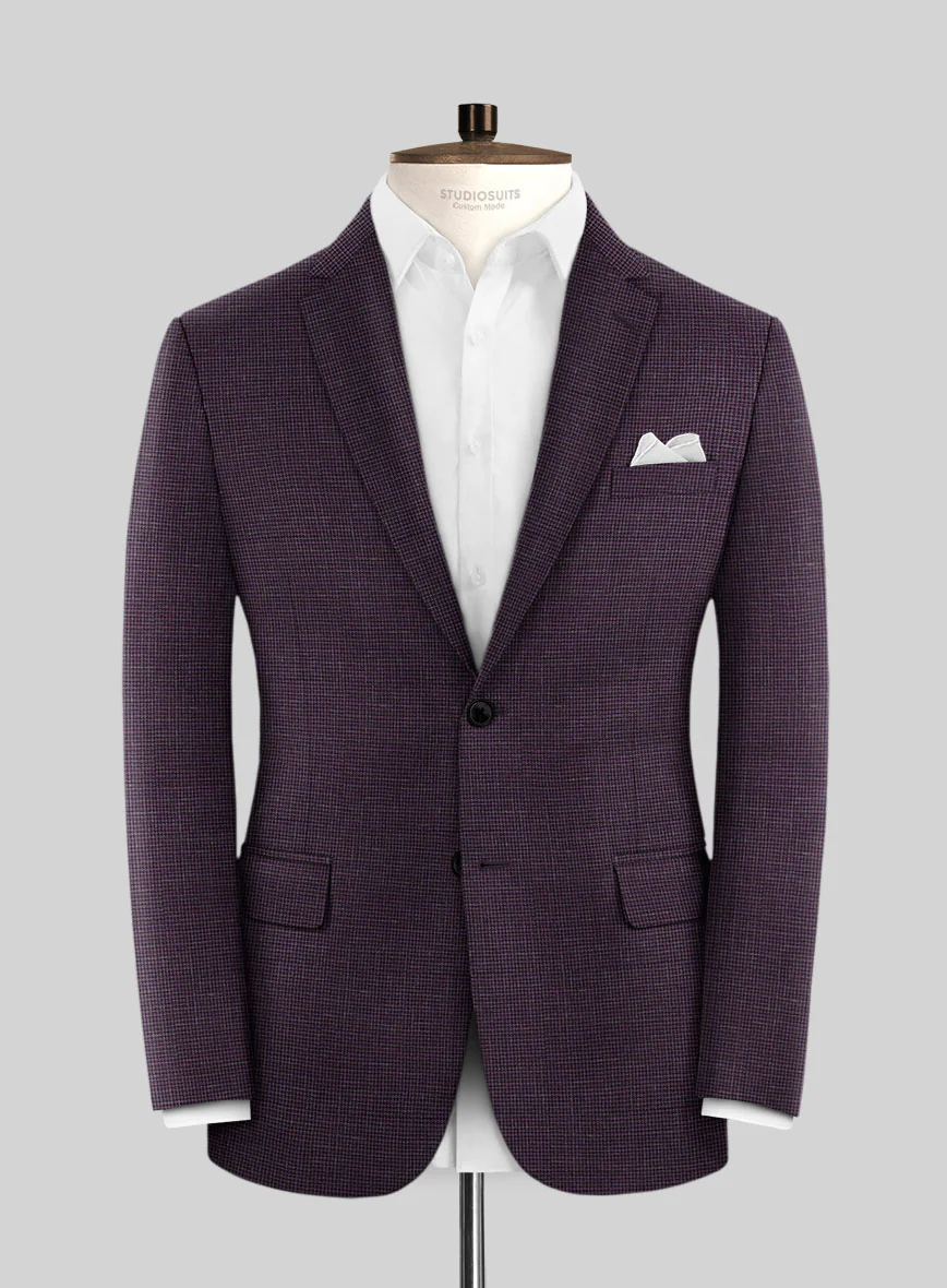 Italian Murano Nozo Purple Wool Linen Silk Suit - Image 3