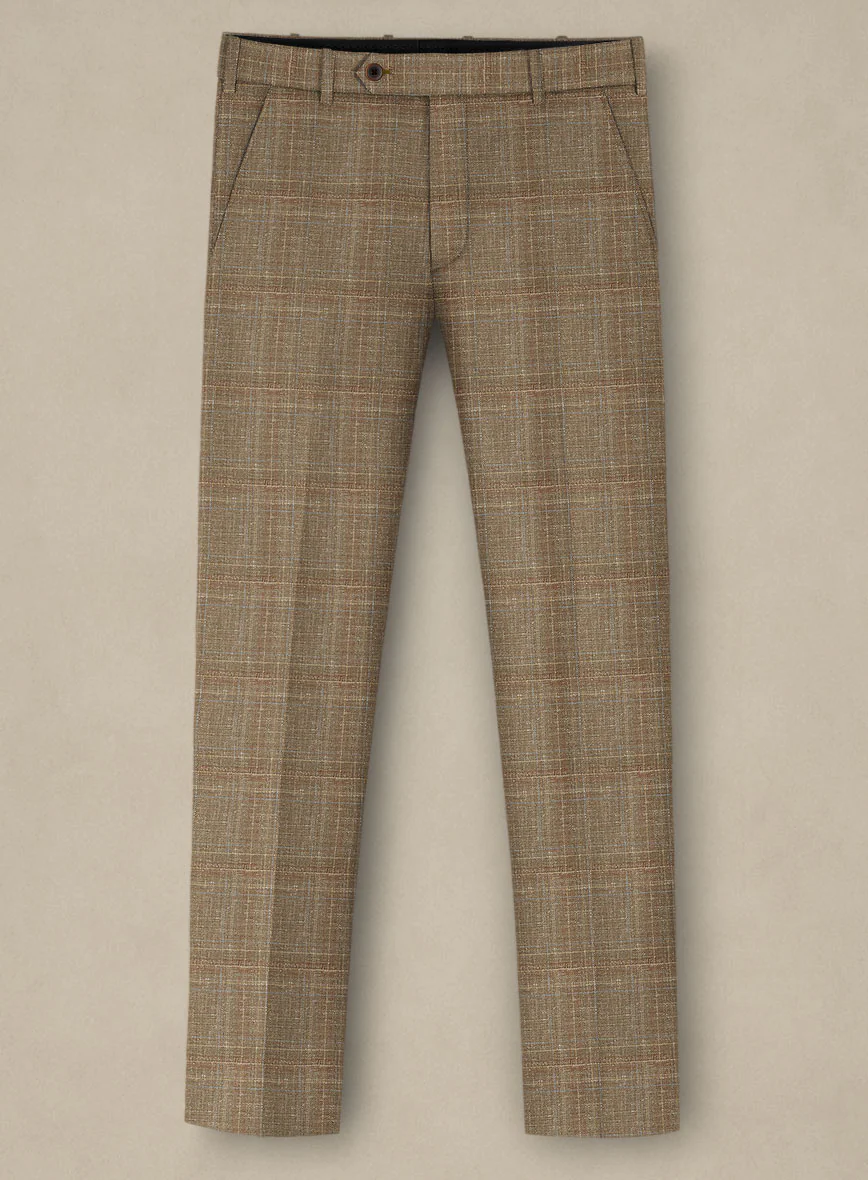 Italian Murano Ocavi Brown Wool Linen Silk Pants - Image 2