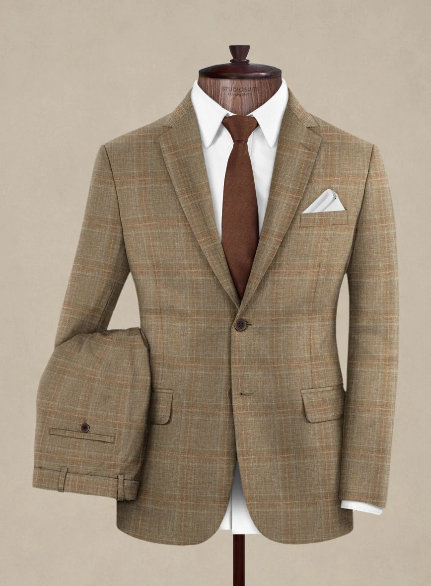 Italian Murano Ocavi Brown Wool Linen Silk Suit - Image 2