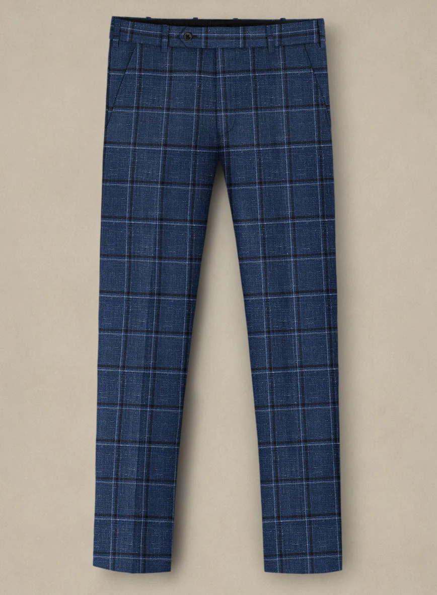 Italian Murano Odi Blue Wool Linen Silk Suit - Image 5