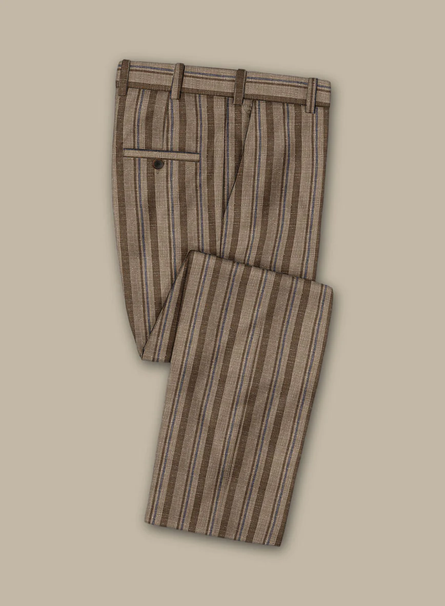 Italian Murano Omini Stripe Wool Linen Silk Suit - Image 6