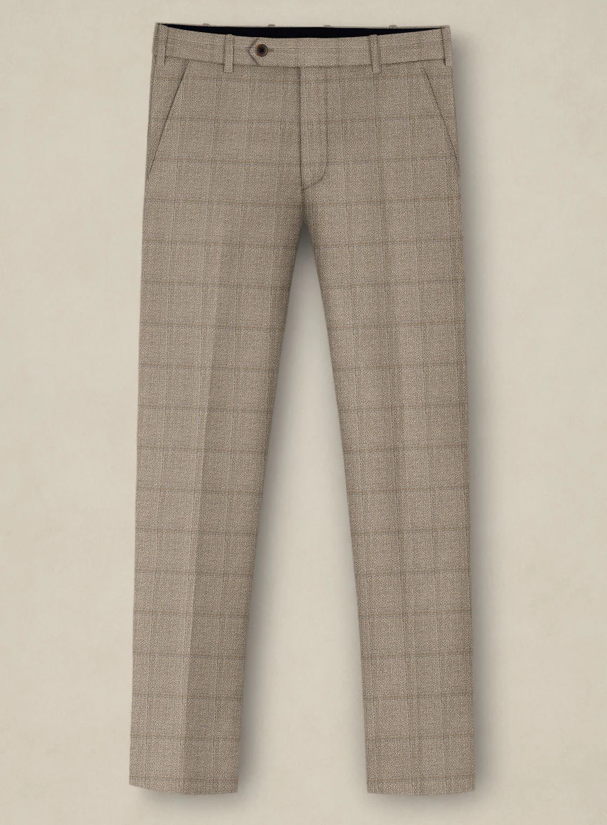 Italian Murano Padro Brown Wool Linen Silk Pants - Image 2