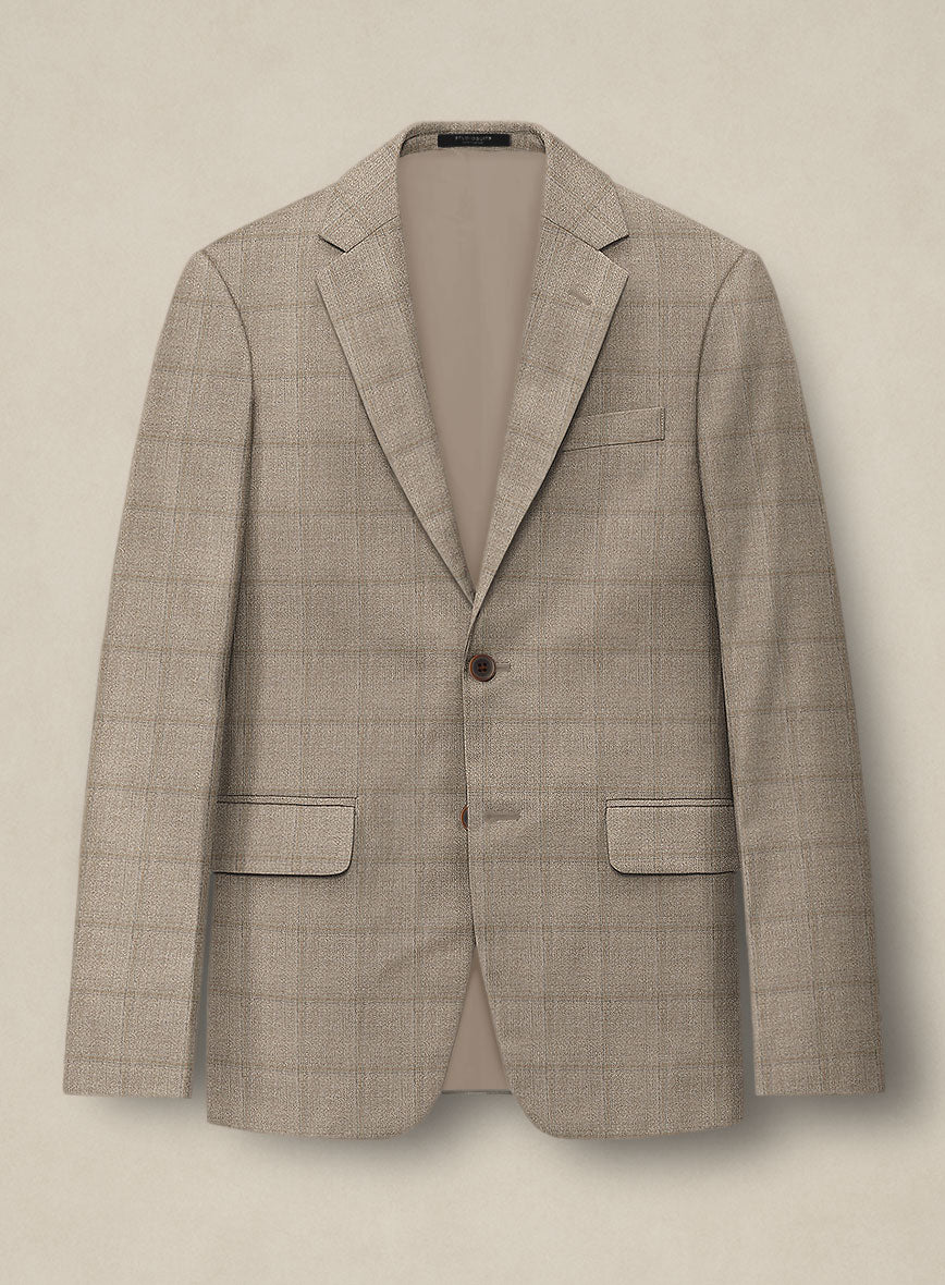 Italian Murano Padro Brown Wool Linen Silk Suit - Image 4
