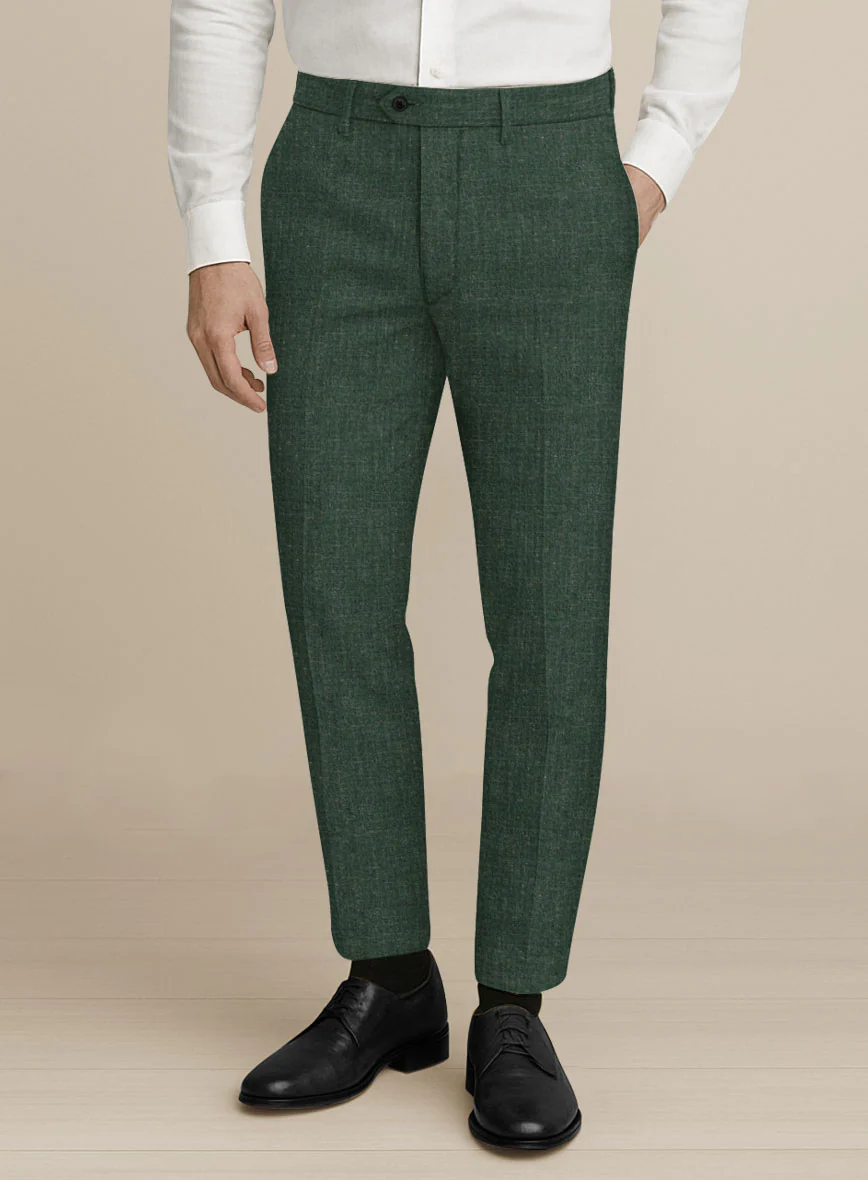 Italian Murano Pine Green Wool Linen Silk Suit - Image 5