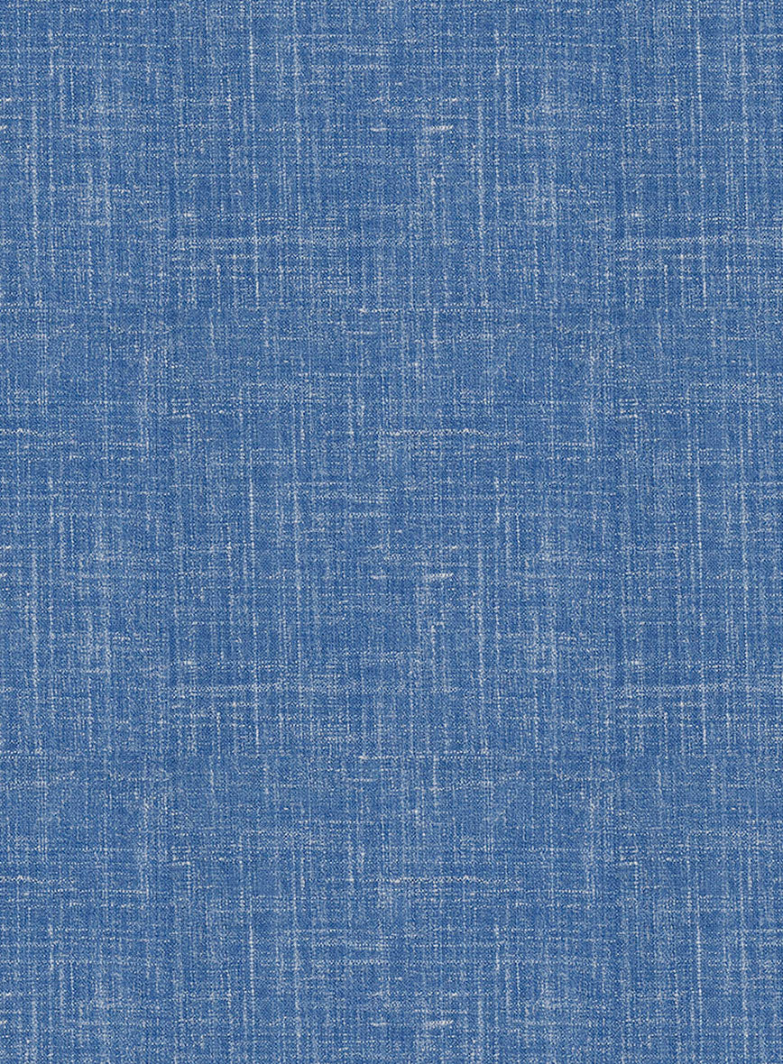 Italian Murano Portland Blue Wool Linen Jacket - Image 3
