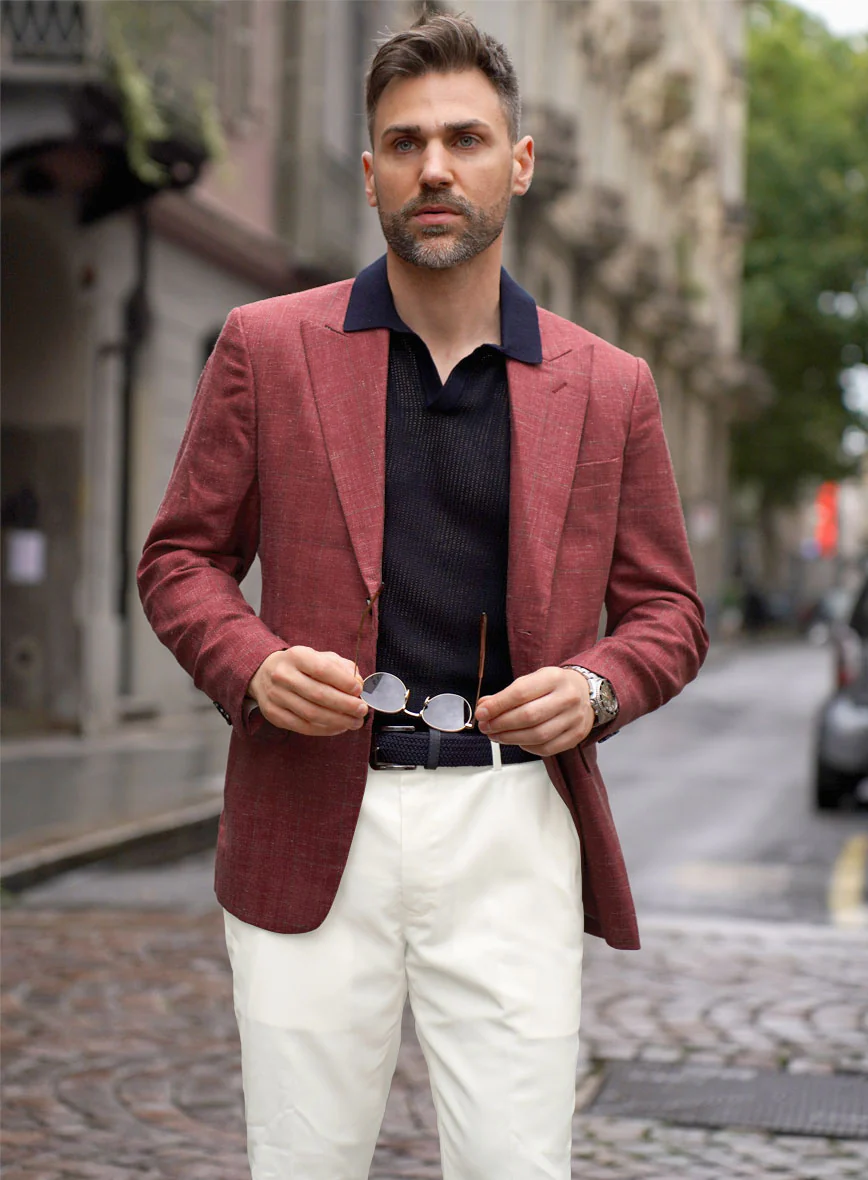 Italian Murano Radon Pink Wool Linen Silk Jacket - Image 2