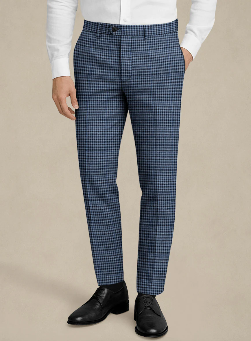 Italian Murano Ramesa Blue Wool Linen Silk Suit - Image 6
