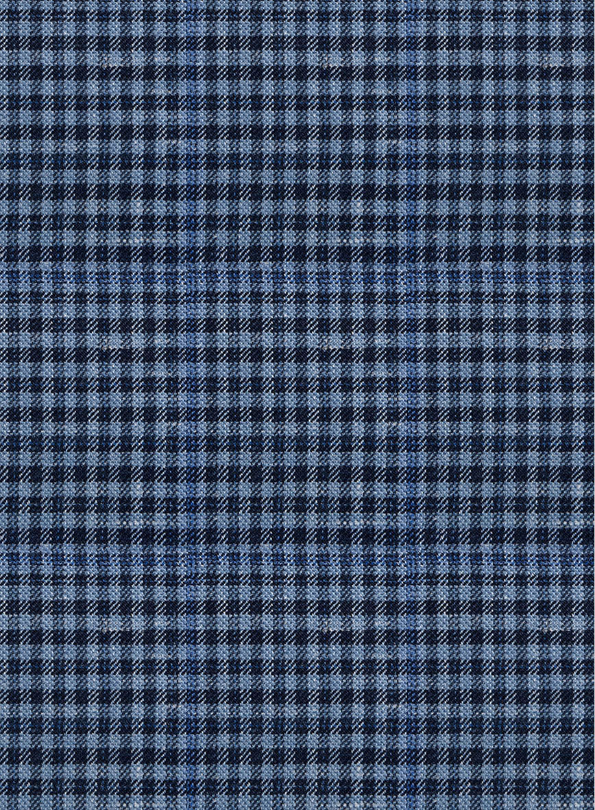 Italian Murano Ramesa Blue Wool Linen Silk Suit - Image 7
