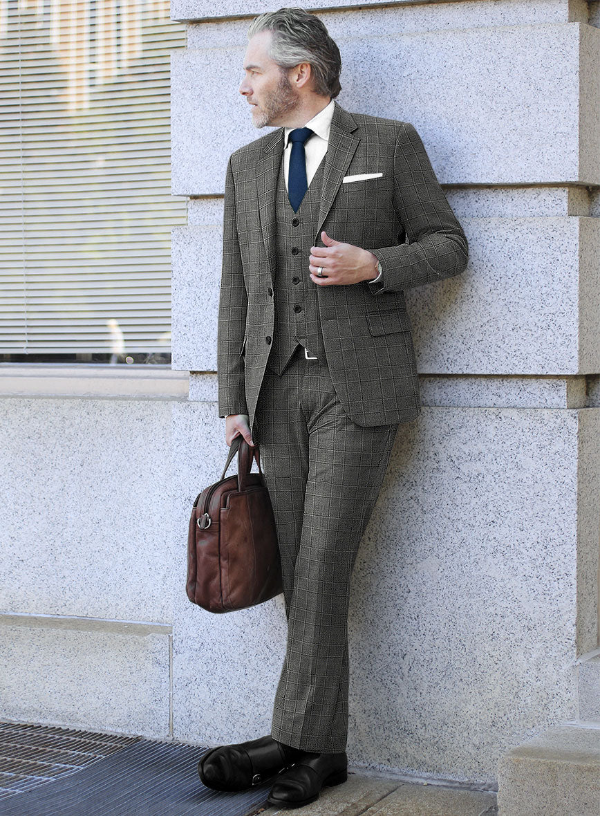 Italian Murano Riquel Gray Wool Linen Suit - Image 2