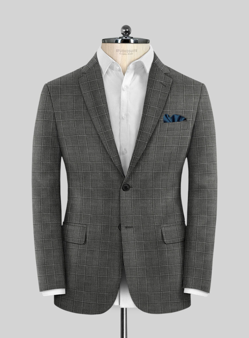 Italian Murano Riquel Gray Wool Linen Suit - Image 3