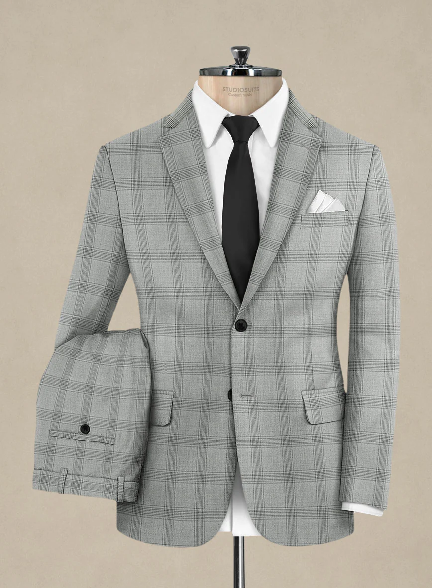 Italian Murano Sageo Gray Wool Linen Silk Suit - Image 2