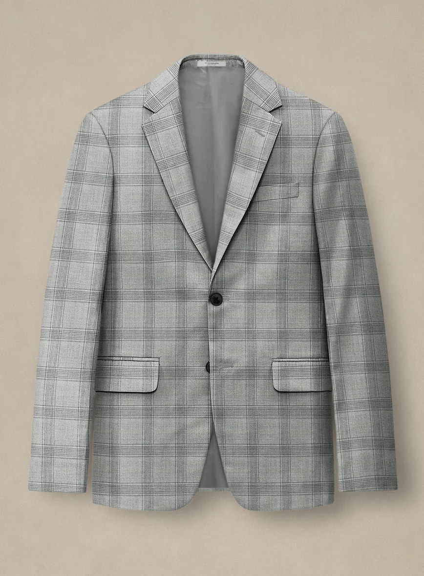 Italian Murano Sageo Gray Wool Linen Silk Suit - Image 3
