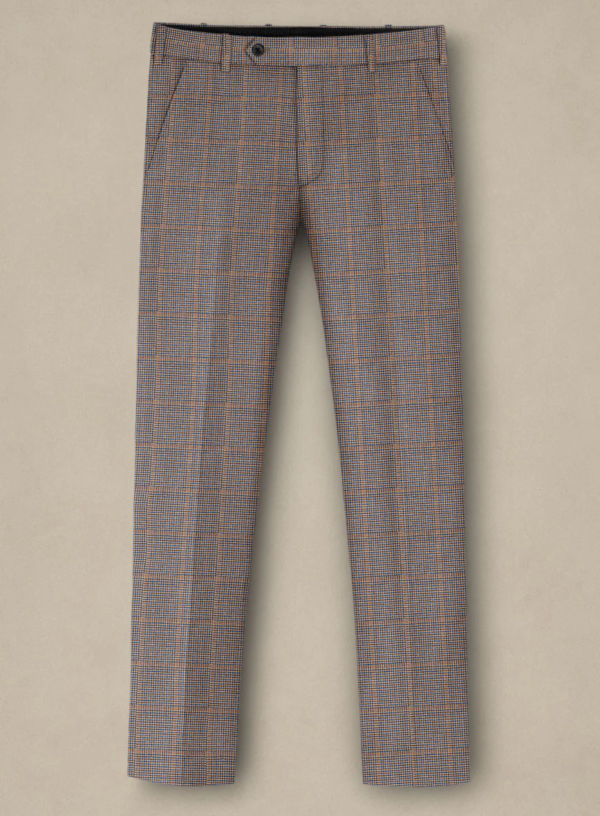 Italian Murano Satie Houndstooth Wool Linen Silk Pants - Image 2