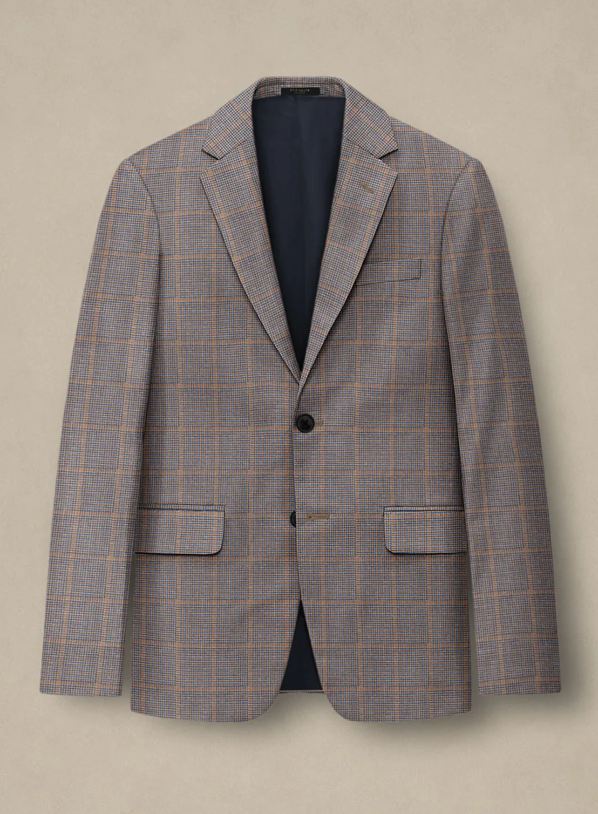 Italian Murano Satie Houndstooth Wool Linen Silk Suit - Image 2