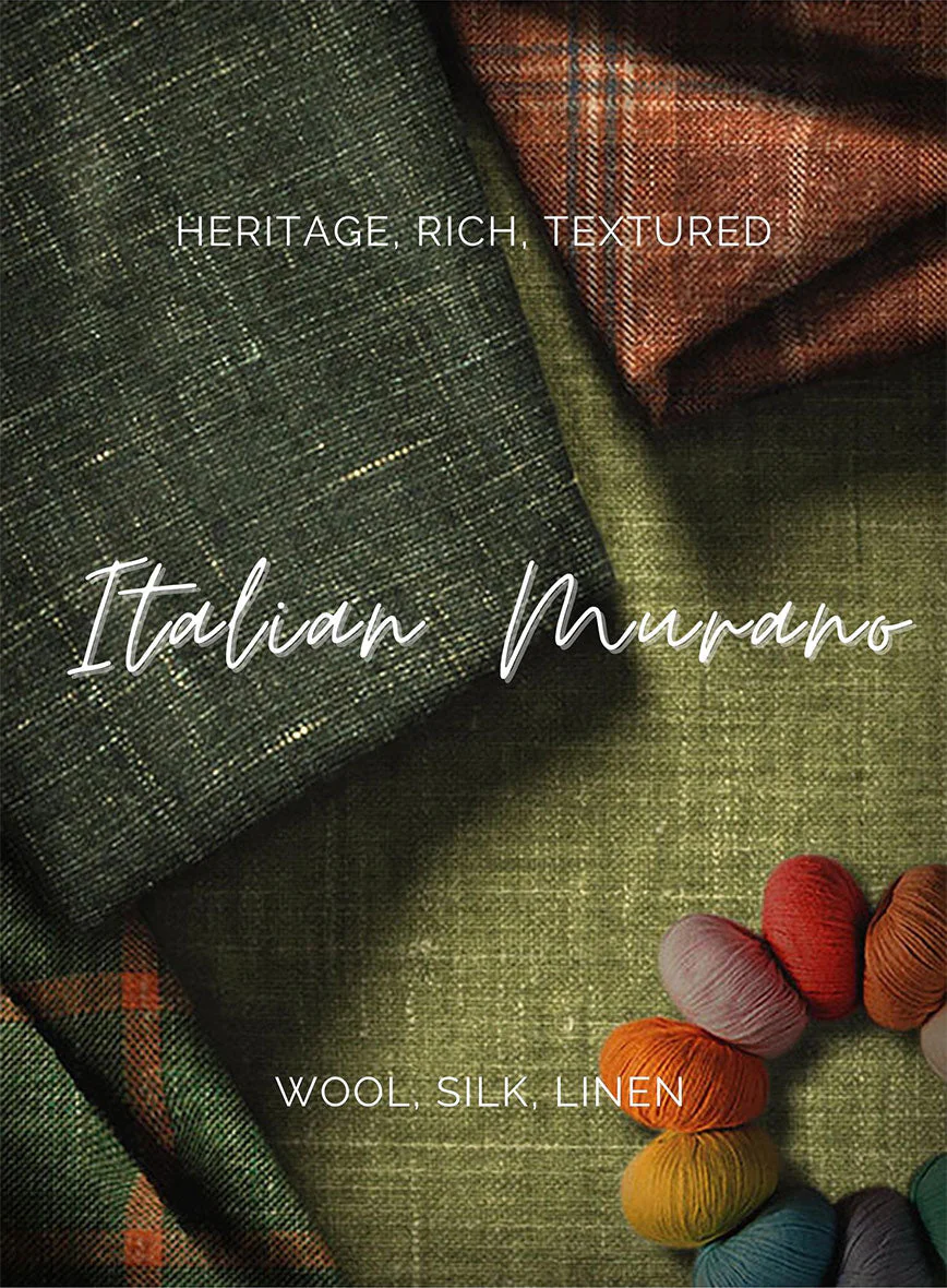 Italian Murano Satie Houndstooth Wool Linen Silk Suit - Image 8
