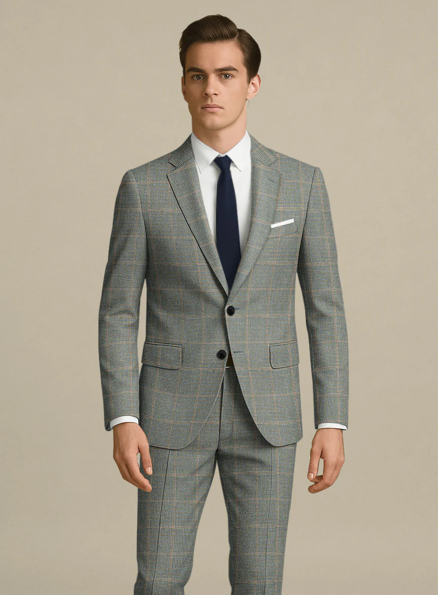 Italian Murano Sero Houndstooth Wool Linen Silk Jacket - Image 2