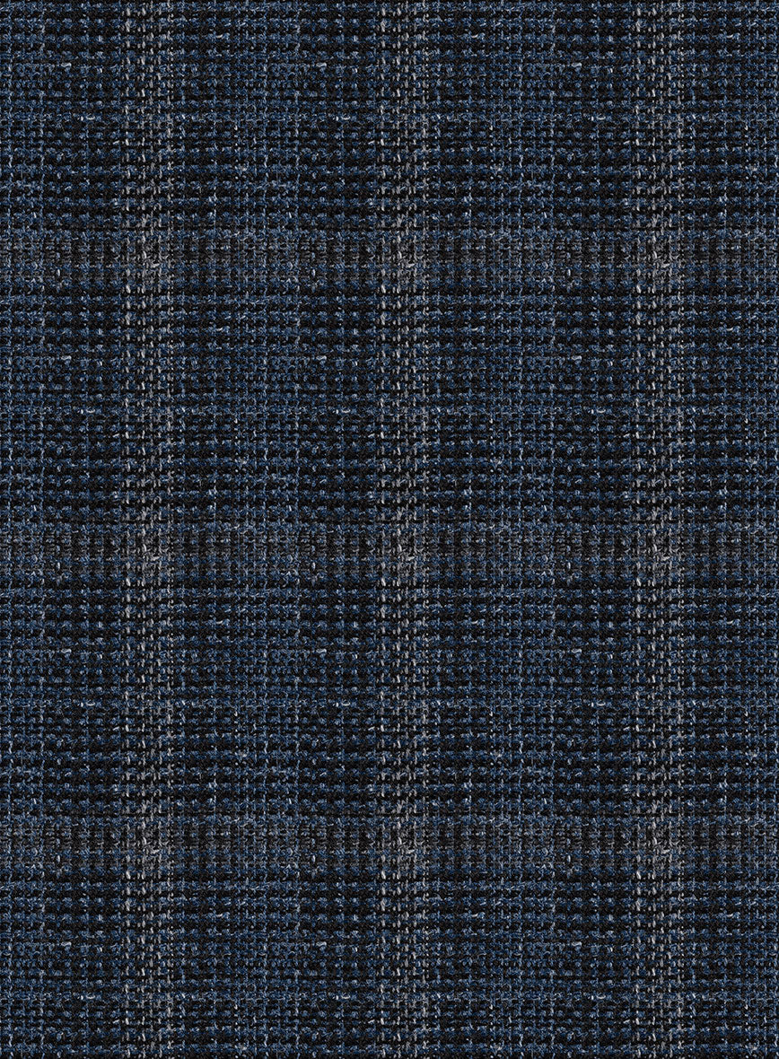 Italian Murano Sovil Blue Wool Linen Silk Jacket - Image 3