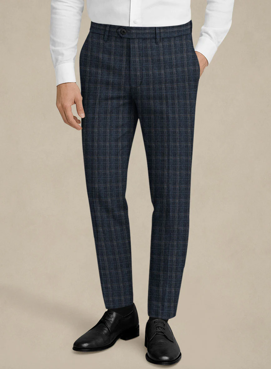 Italian Murano Sovil Blue Wool Linen Silk Suit - Image 6