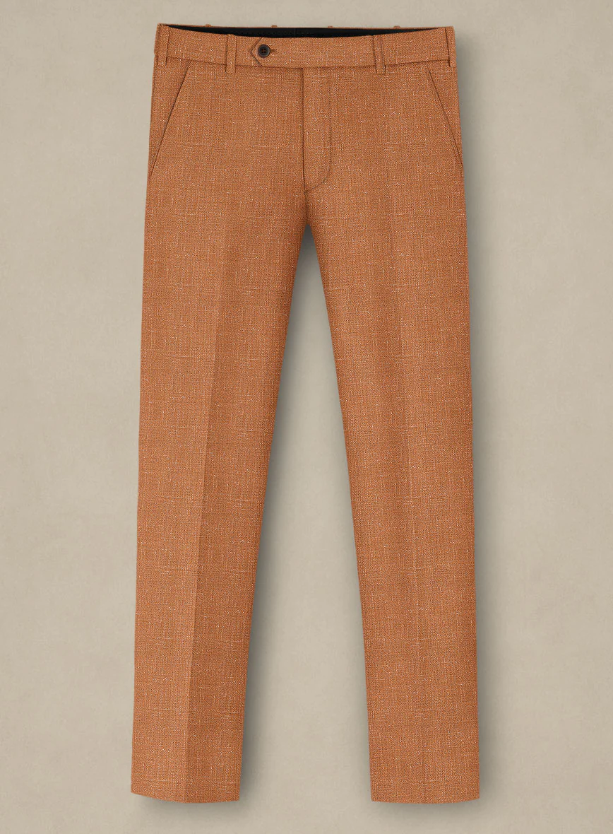 Italian Murano Tuscan Clay Wool Linen Silk Pants - Image 2
