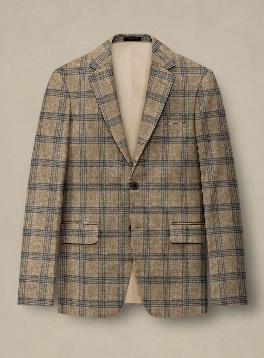 Italian Murano Vaier Brown Wool Linen Silk Suit - Image 4