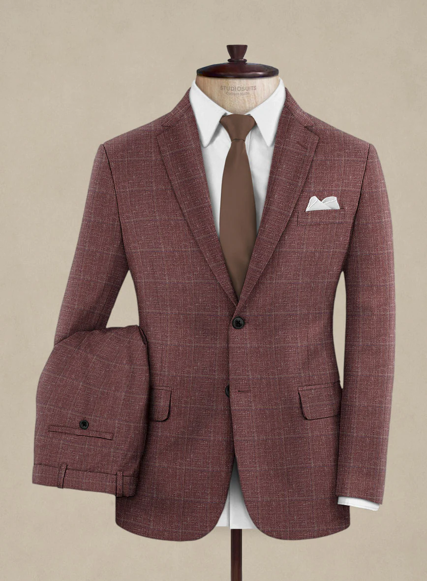 Italian Murano Vireja Mauve Wool Linen Silk Suit - Image 2