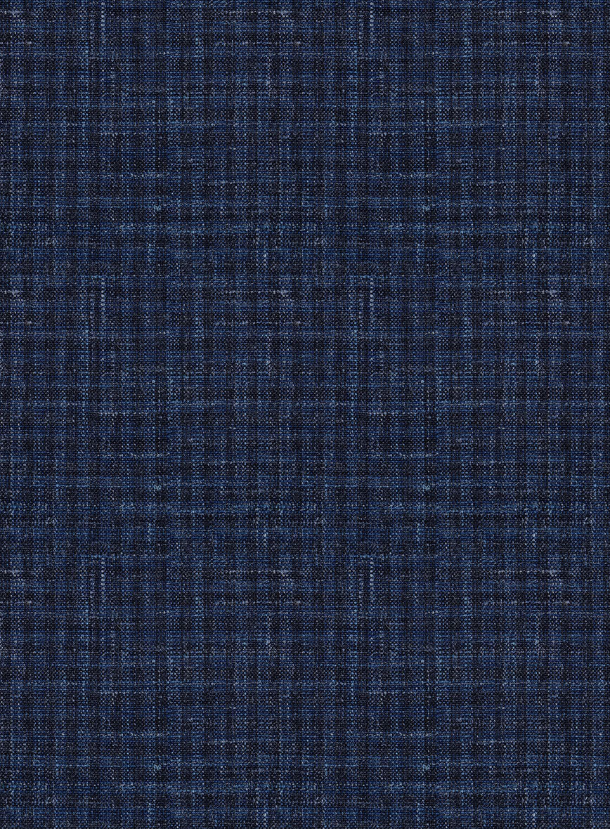 Italian Murano Zonla Blue Wool Linen Jacket - Image 3