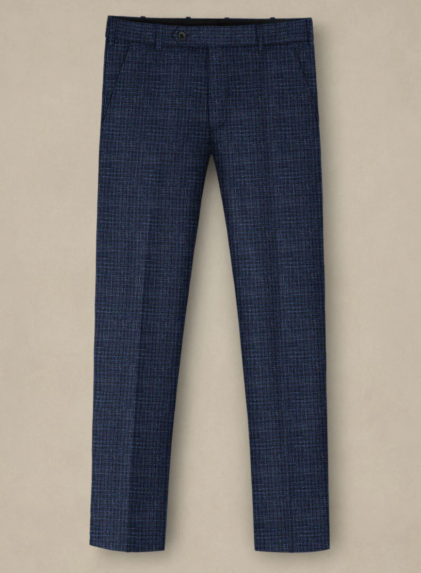 Italian Murano Zonla Blue Wool Linen Suit - Image 5
