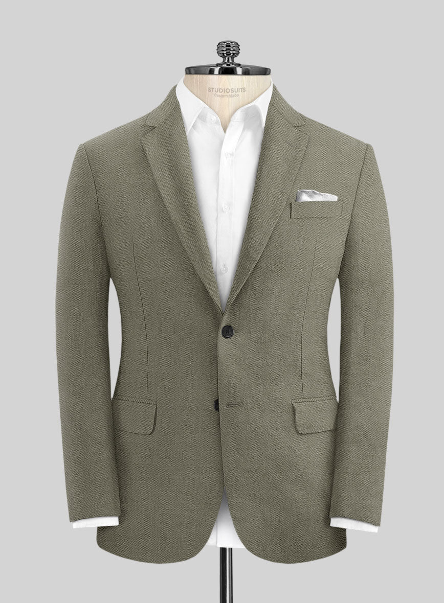 Italian Muted Green Linen Suit - Image 3
