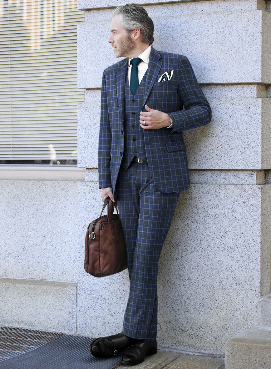 Italian Narodo Blue Wool Suit - Image 2