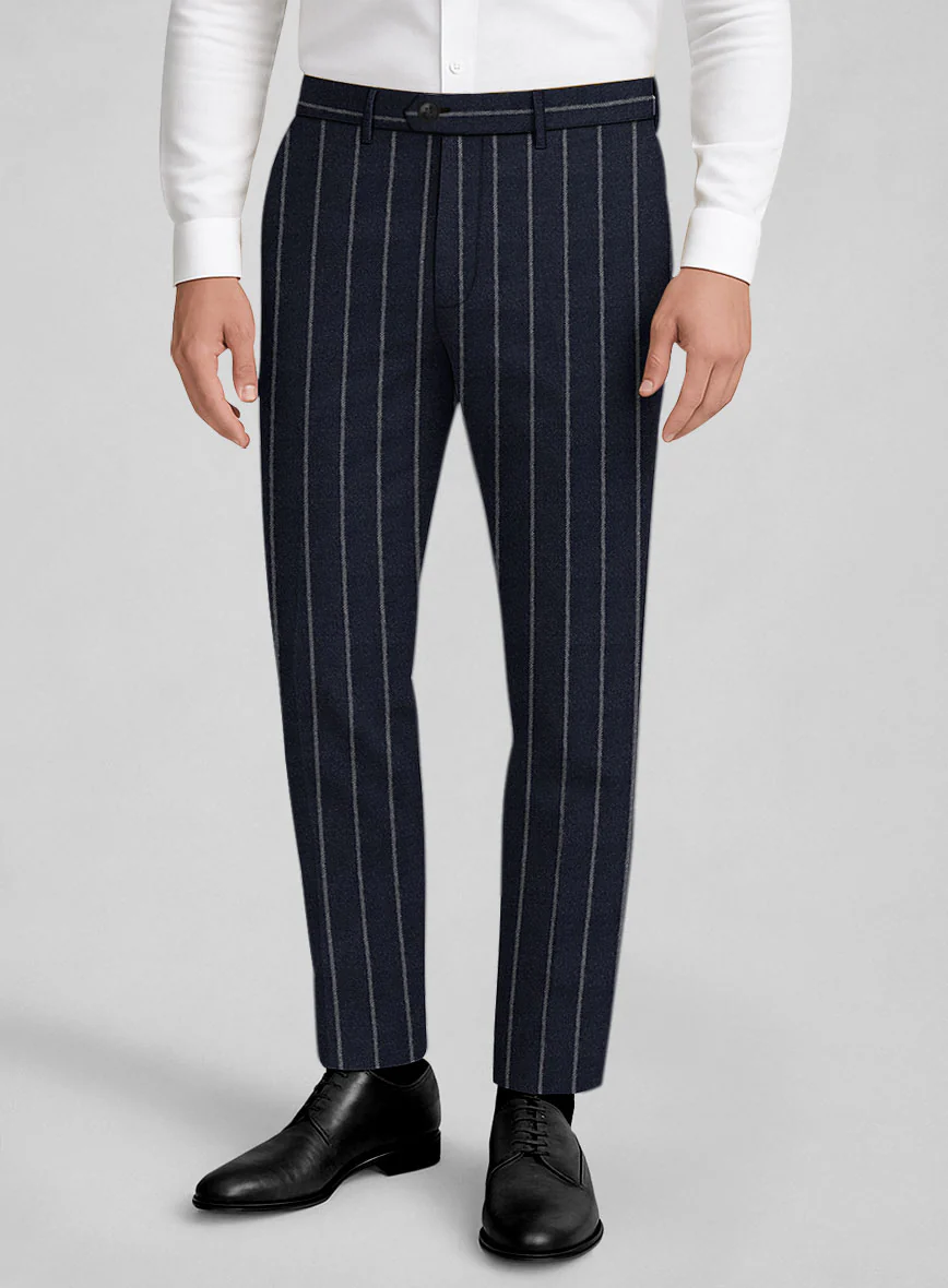 Italian Navy Ascot Rope Stripe Tweed Suit - Image 5