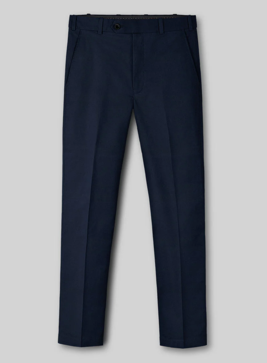 Italian Navy Blue Cotton Stretch Suit - Image 5