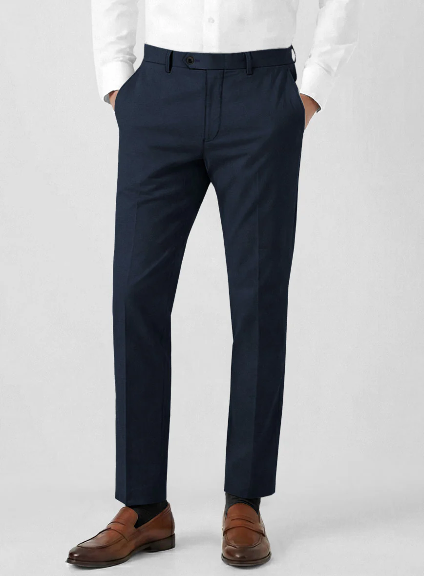Italian Navy Blue Cotton Stretch Suit - Image 6