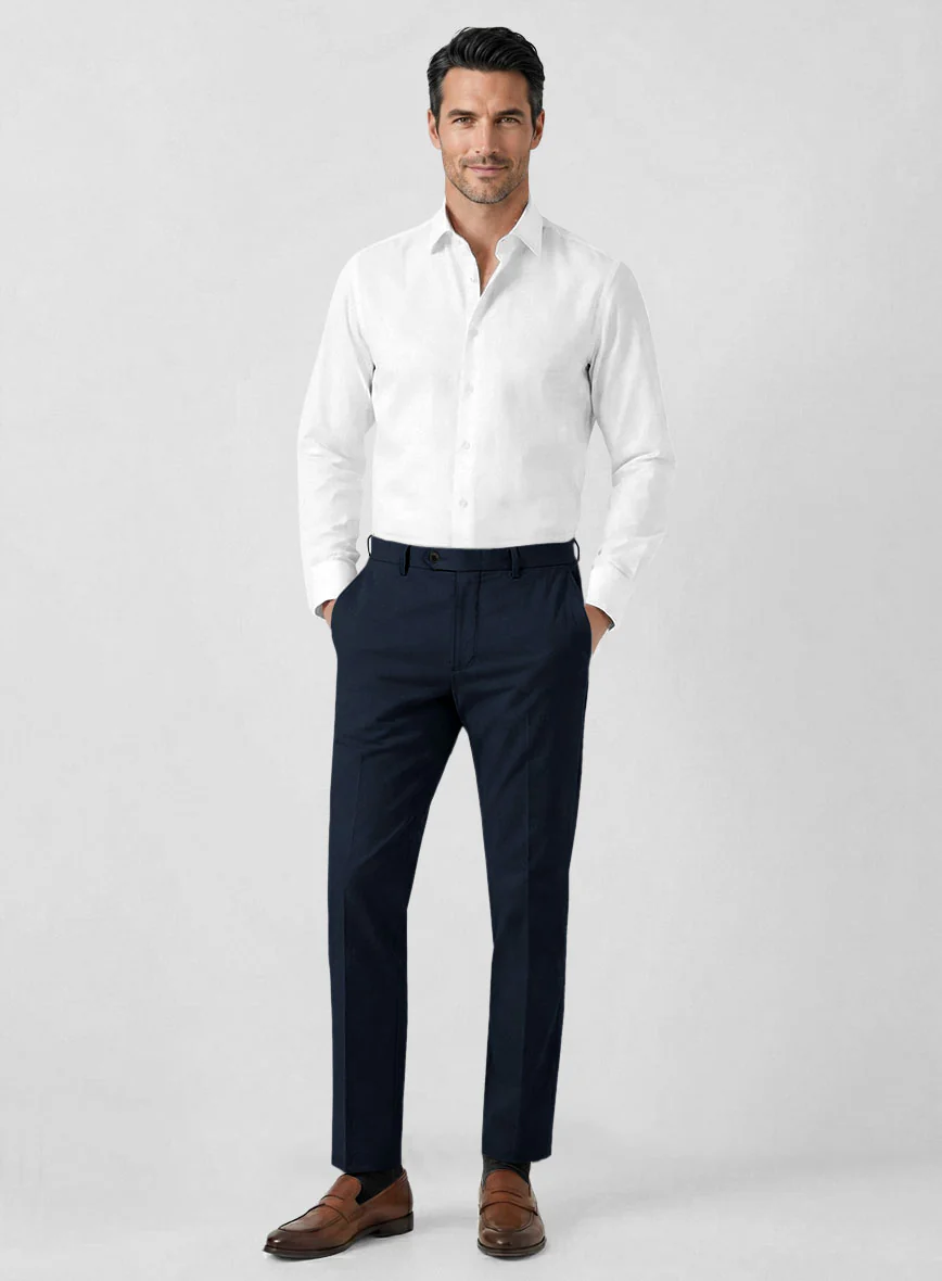 Italian Navy Blue Cotton Stretch Suit - Image 7