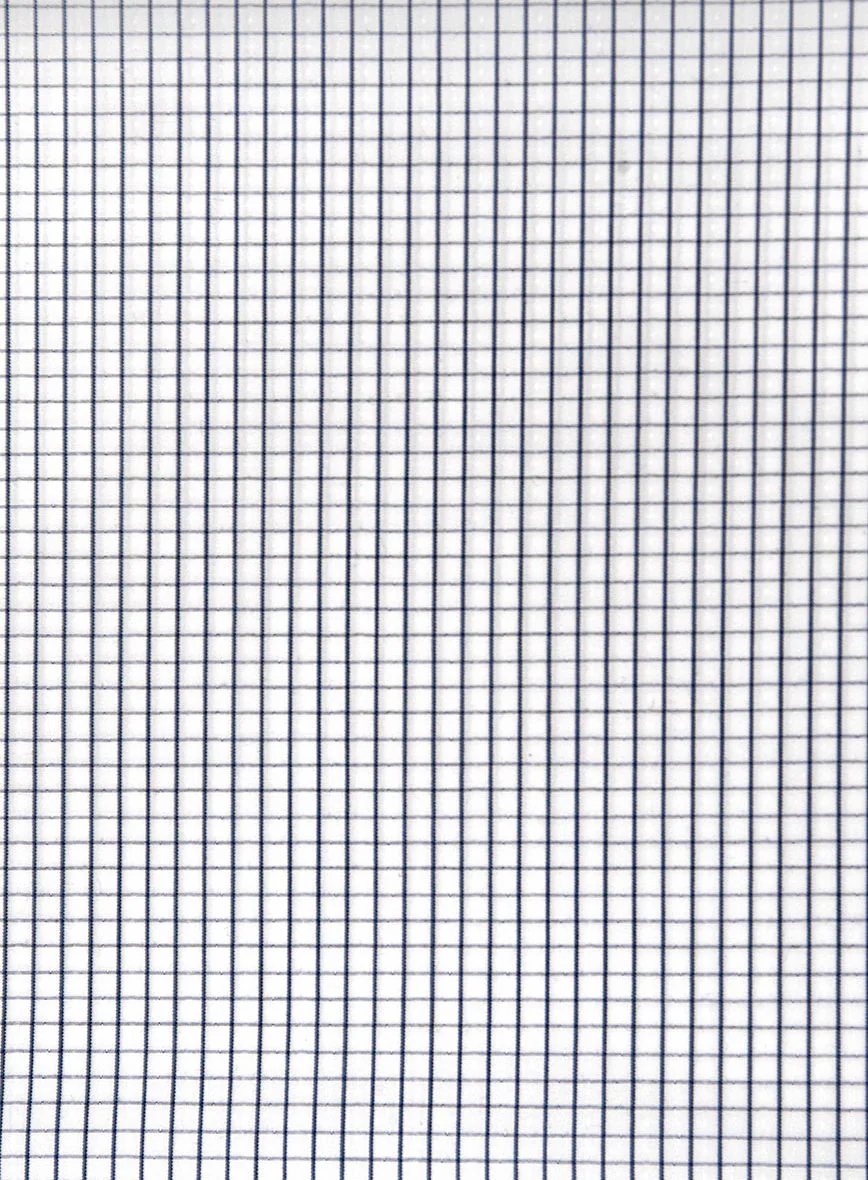 Italian Navy Blue Windowpane Shirt - Image 3