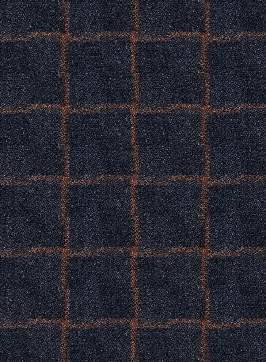 Italian Navy Terra Check Tweed Jacket - Image 3