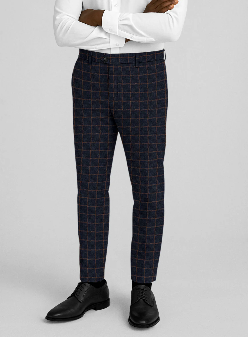 Italian Navy Terra Check Tweed Suit - Image 3