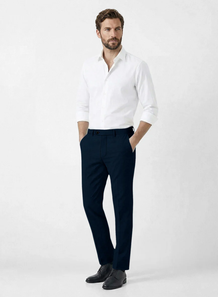Italian Nile Blue Cotton Stretch Pants - Image 3