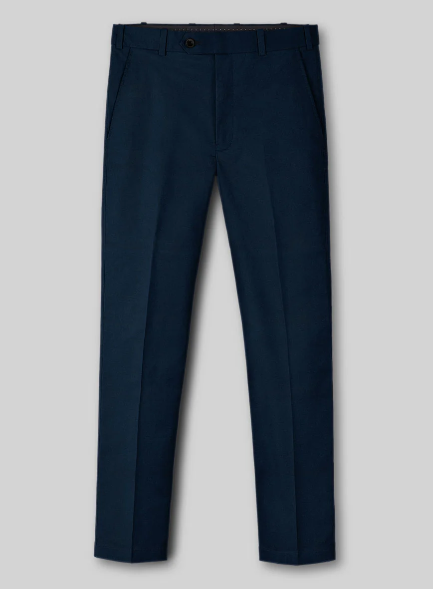 Italian Nile Blue Cotton Stretch Pants - Image 2