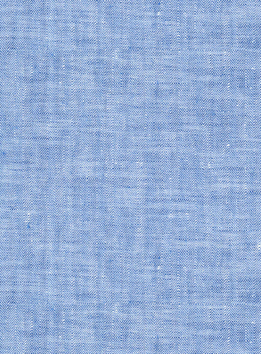 Italian Nile Blue Linen Shorts - Image 6